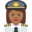 woman pilot, medium-dark skin tone